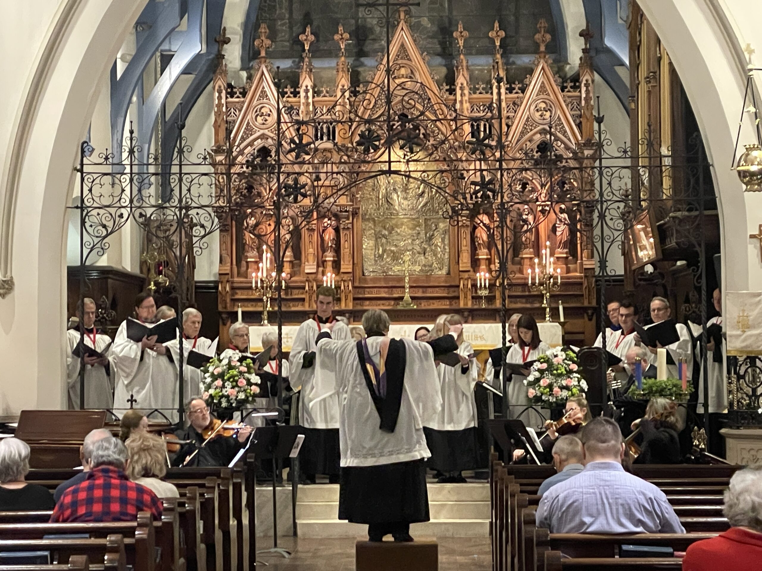 Wide shot of Saint John’s choir